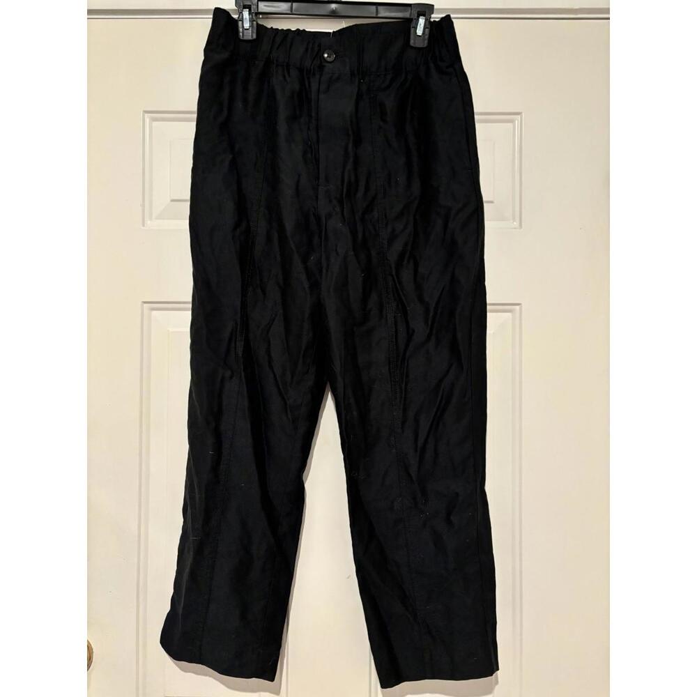 Women's black Madewell sz M cotton casual relaxed pants elastic waist #713